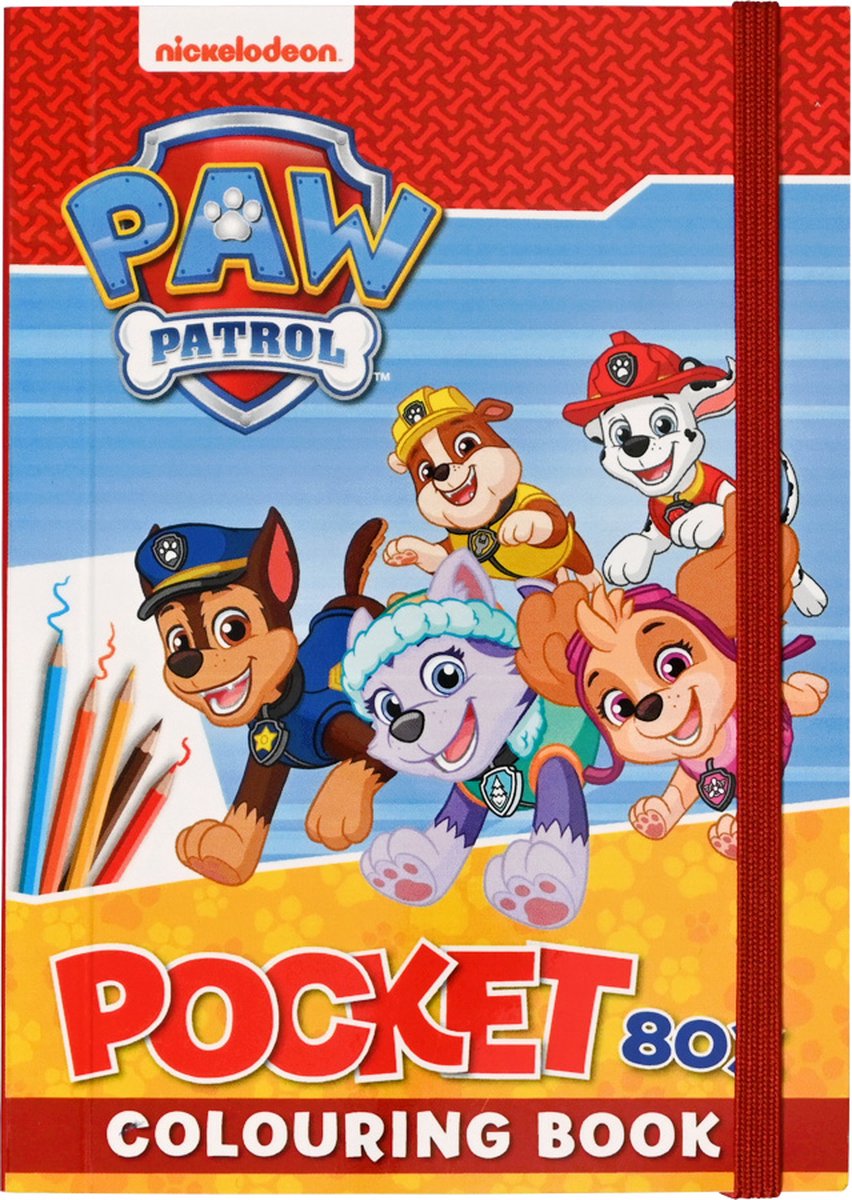 Pocket kleurboek met elastiek Paw Patrol - Rood