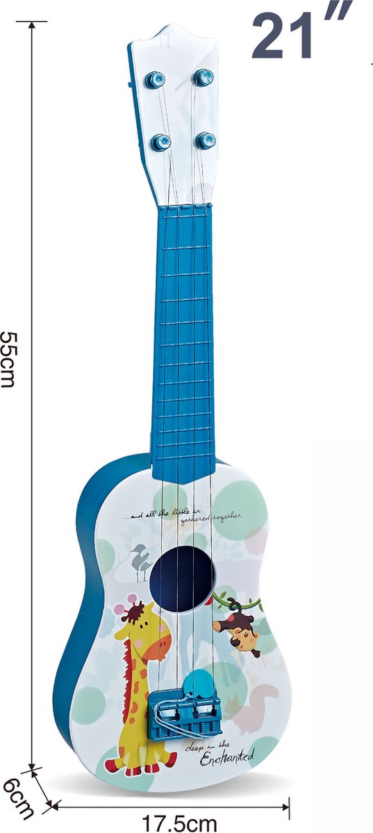 WK Kids -21 inch Ukelele -Kinderen hebben het plezier om te spelen -55*17.5*6cm - 4 snaren ukelele - Kinder Gitaar-Kinder Muziekinstrument