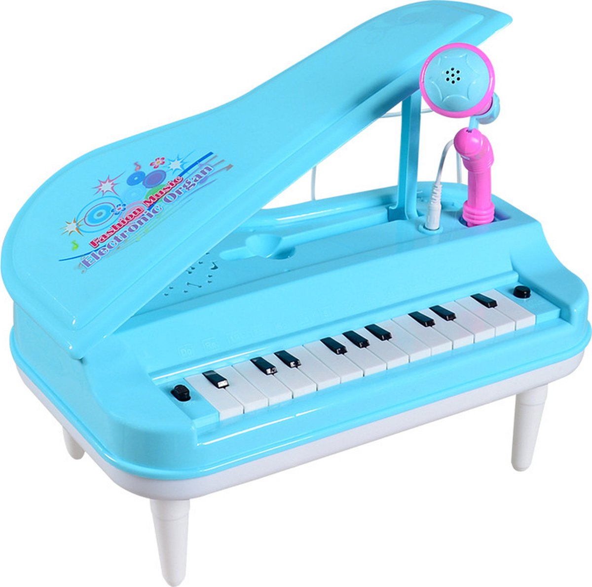 WK Kids-Kinder Keyboard Piano met Microfoon-23 Toetsen-Met microfoon-14 Liedjes-Kinder Muziekinstrument-Blauw