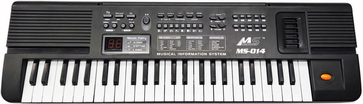 WK Kids-Kinder Keyboard Piano met Microfoon-49 Toetsen-Geschikt voor pianobeginners- hoogwaardige chip, LED-scherm, 16 klankkleuren, 10 ritmes, multi-finger akkoorden, opname- en afspeelfunctie, meespeelmodus-Enkele luidspreker, luide stem