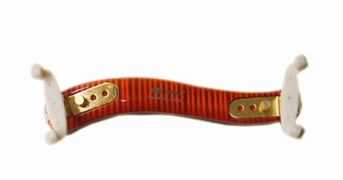 WK Massief Houten Viool Schoudersteun met Tijgerstrepen Design – Voor 4/4 & 3/4 Viool – Verstelbare Hoogte & Lengte, 360° Draaibare Siliconen Klemmen, Dikke CR-Schuimvulling, Ergonomisch & Lichtgewicht - Inclusief Poetsdoekje