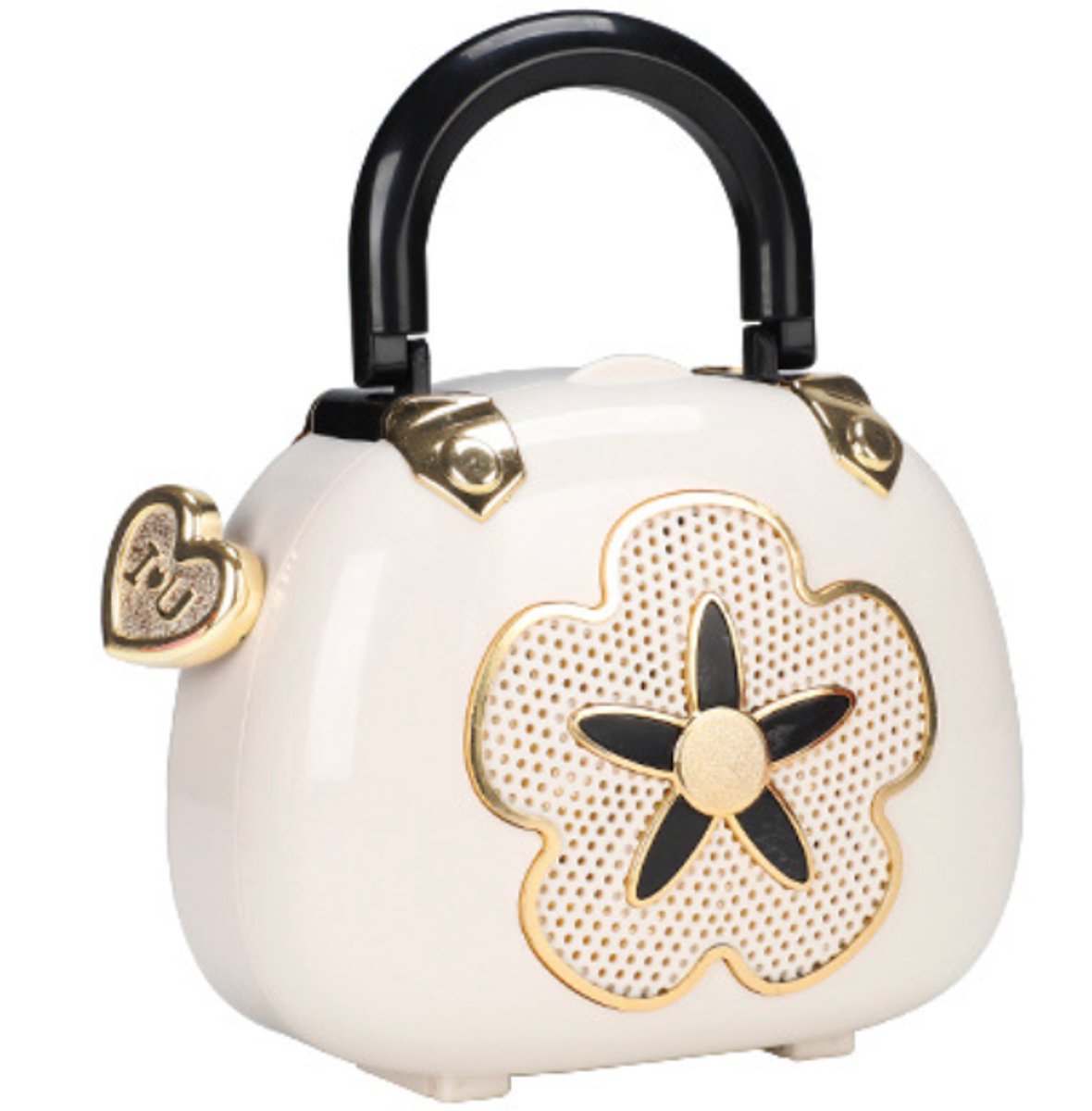 WK Muziekdoos Meisjes Handtas met Draaiende Ballerina – Sieradendoos & Make-up Spiegel – Draagbaar & Magisch – 23.5 x 18 x 8 cm - Wit