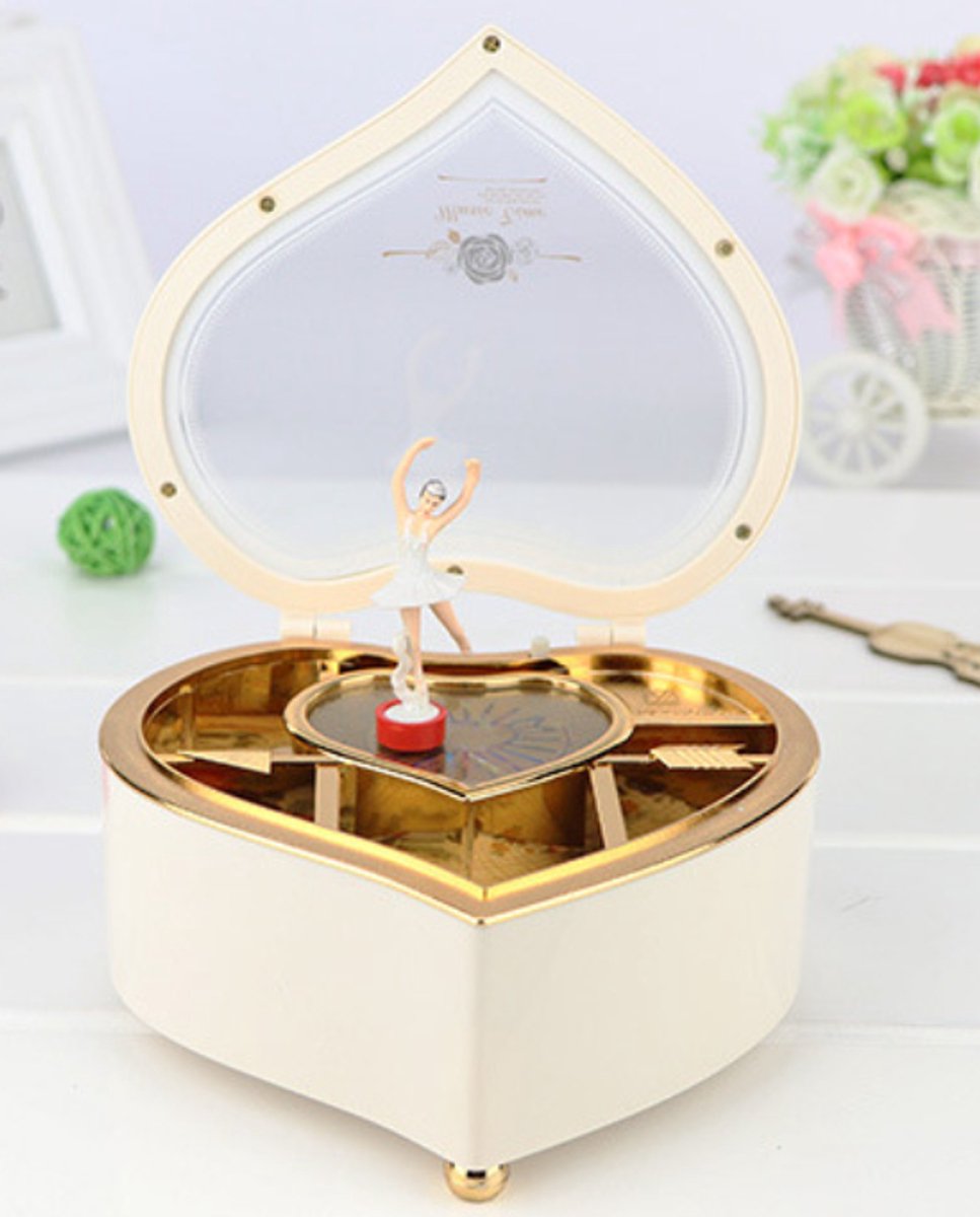 WK Muziekdoos met Dansende Ballerina – Sieradendoosje met Draaimechanisme – 