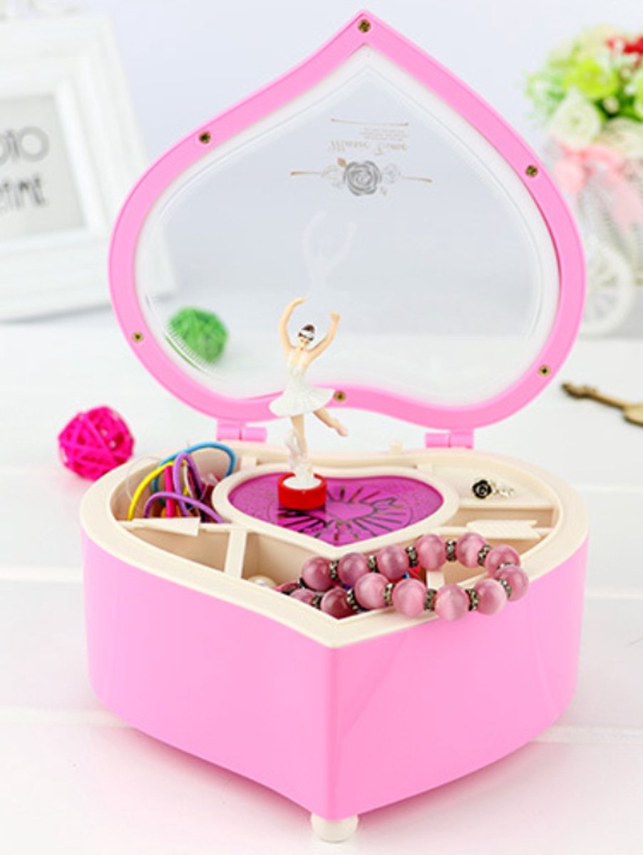 WK Muziekdoos met Dansende Ballerina – Sieradendoosje met Draaimechanisme – 