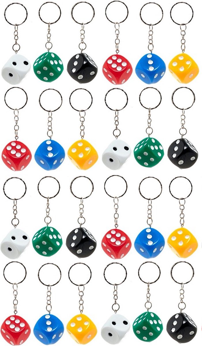 Dobbelsteen Sleutelhanger 12 stuks