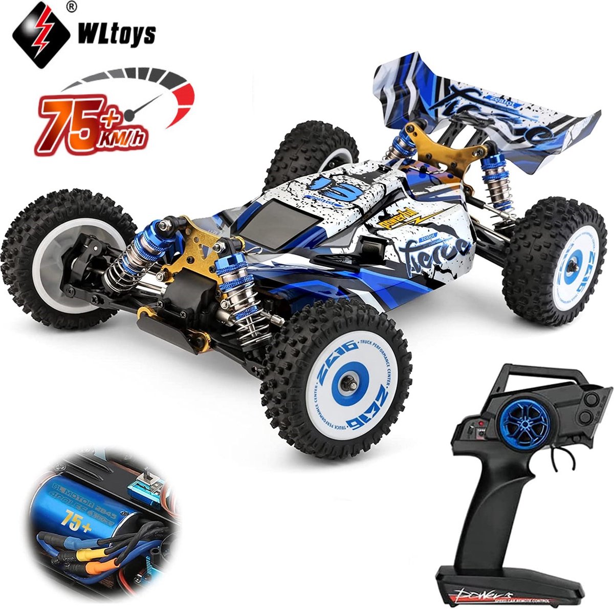 Wltoys 124017 Brushless Motor - Snelle RC Auto - RC Voertuig Volwassenen - Off Road Buggy - Radiografisch Bestuurbare Racewagen - RC Car