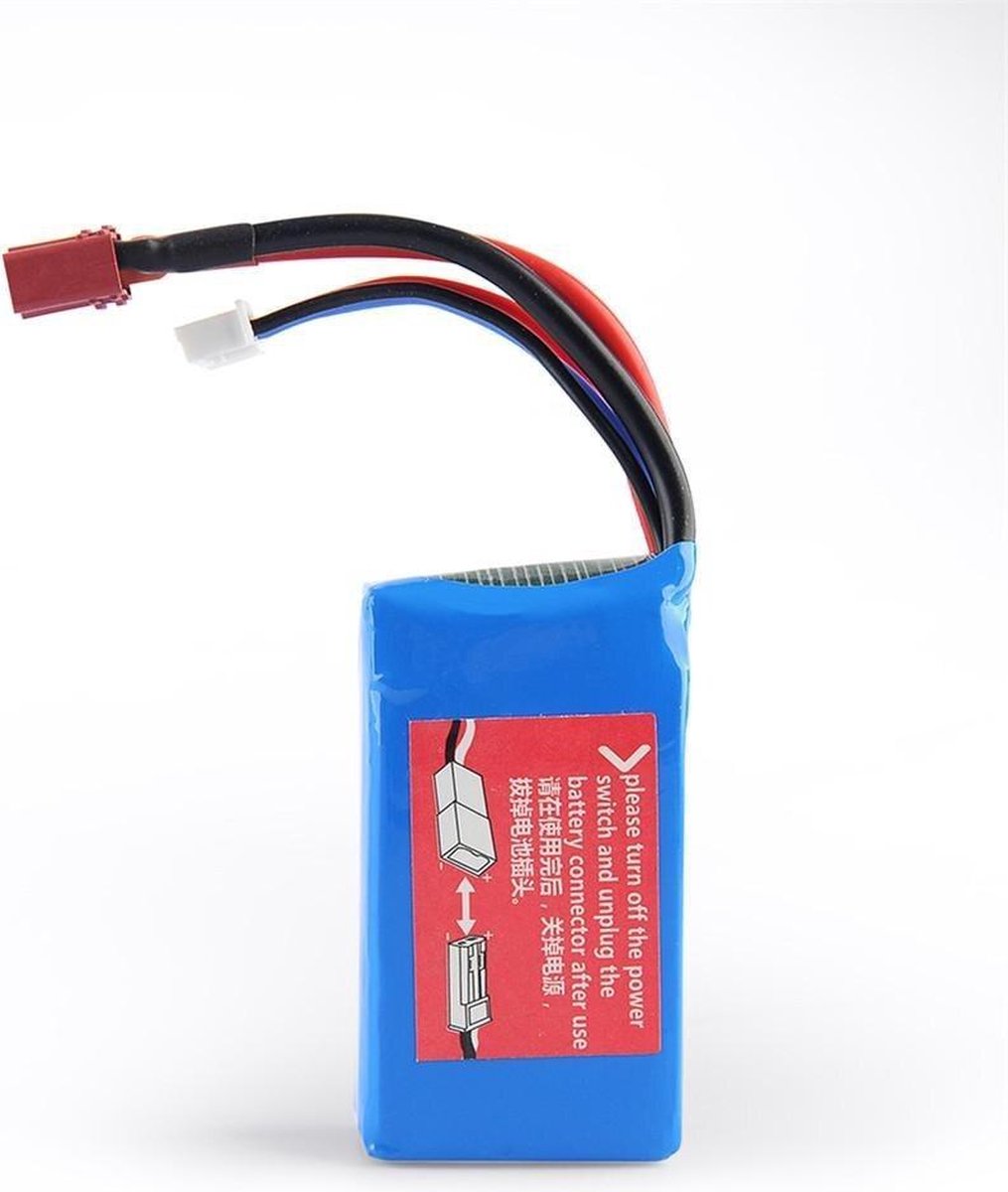 Wltoys Lipo Accu 7,4V 1500 mAh voor RC Voertuig - Batterij voor Wltoys - Wltoys Accessoires - RC Voertuig Accessoires - RC Auto Onderdelen - T-Plug Aansluiting - Rechargeable Battery