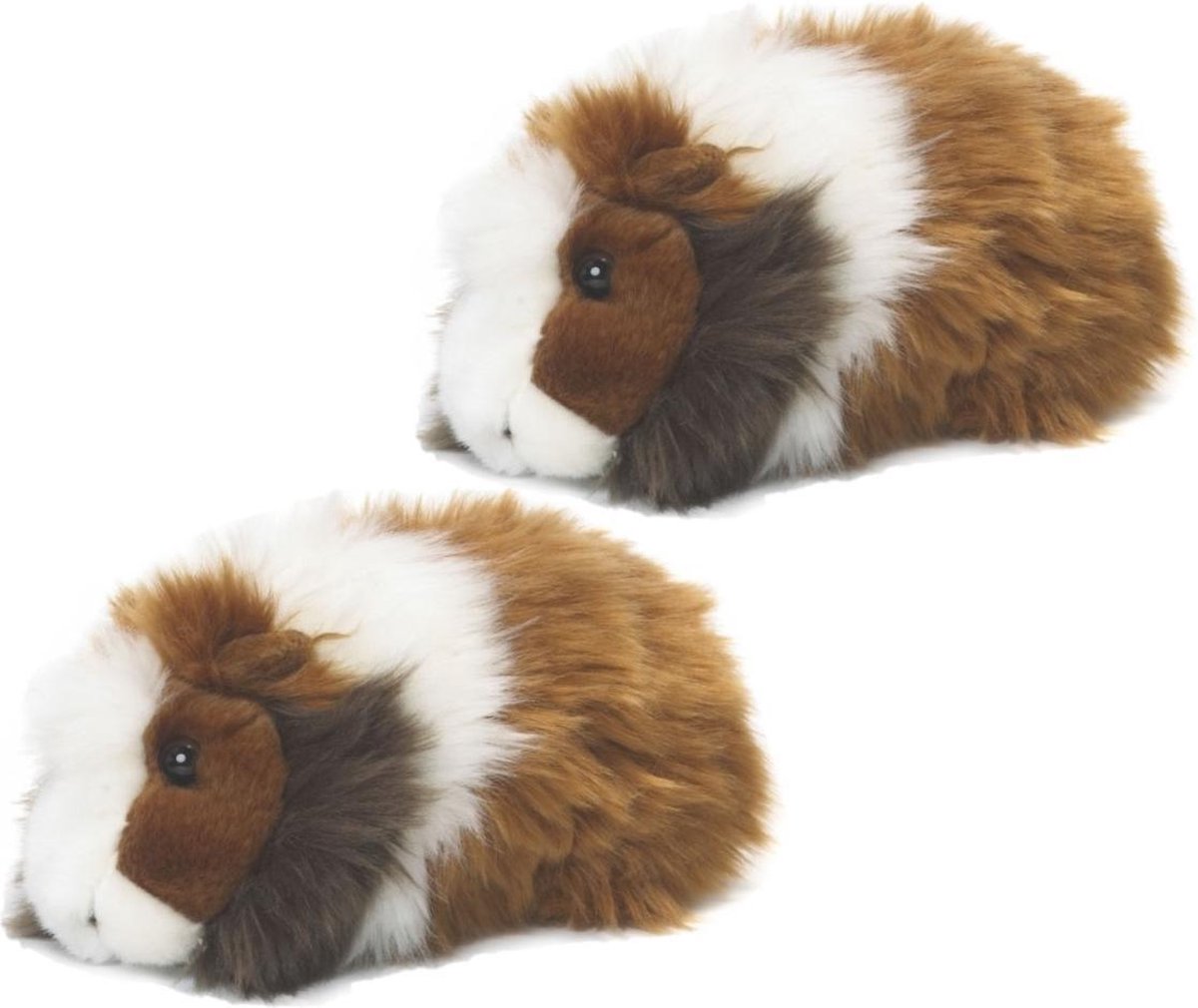 2x stuks wNF pluche cavia knuffel bruin 19 cm