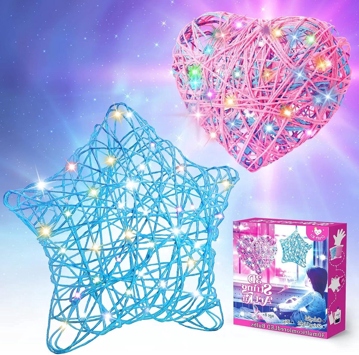 WNHB® 3D Kunstslinger Knutselset Voor Meisjes – Creatief Speelgoed 8 9 10 11 Jaar – Cadeau Voor Verjaardag – Decoratieve DIY Set Kinderen