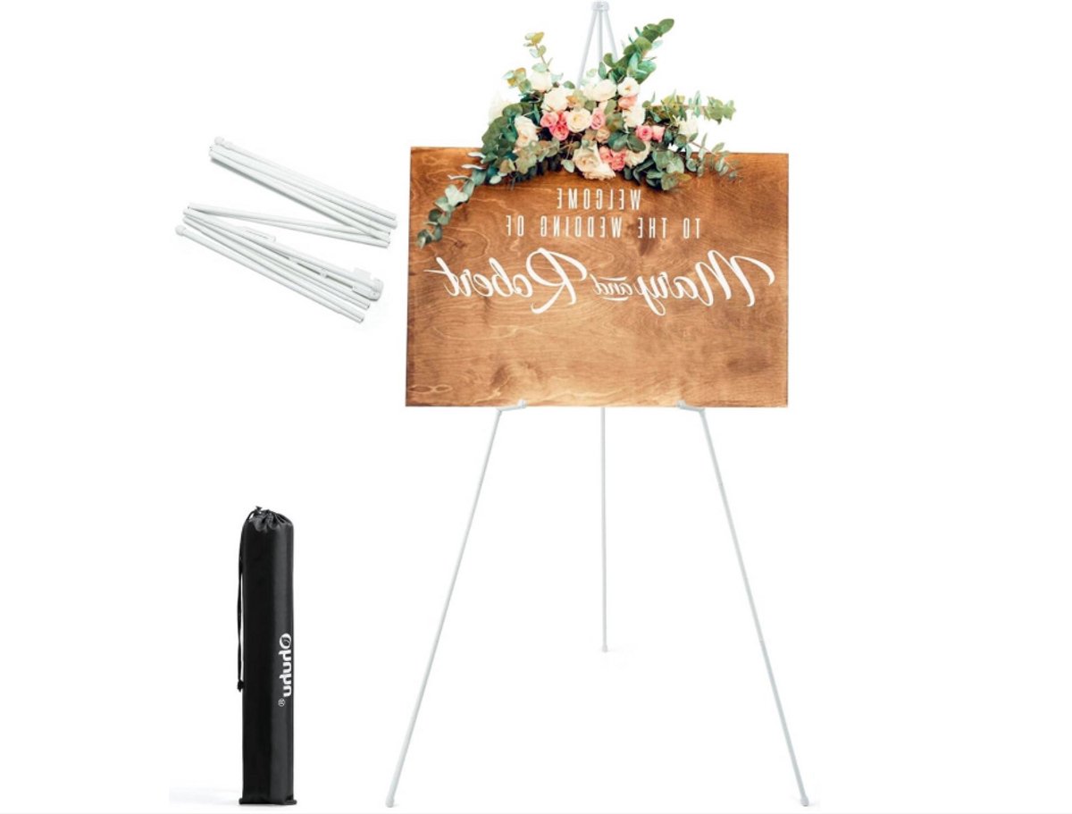 WNHB® Schildersezel Tafelmodel Verstelbaar en Draagbaar - Opvouwbaar Telescopisch Vloerstatief - Display Standaard voor Canvas Schilderijen Posters en Borden