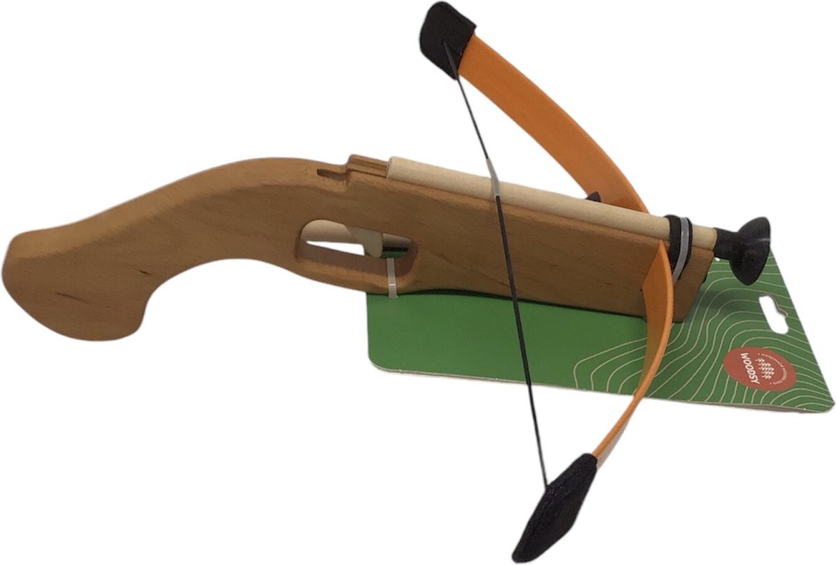 Houten kruisboog met 3 pijlen met zuignap schietspeelgoed