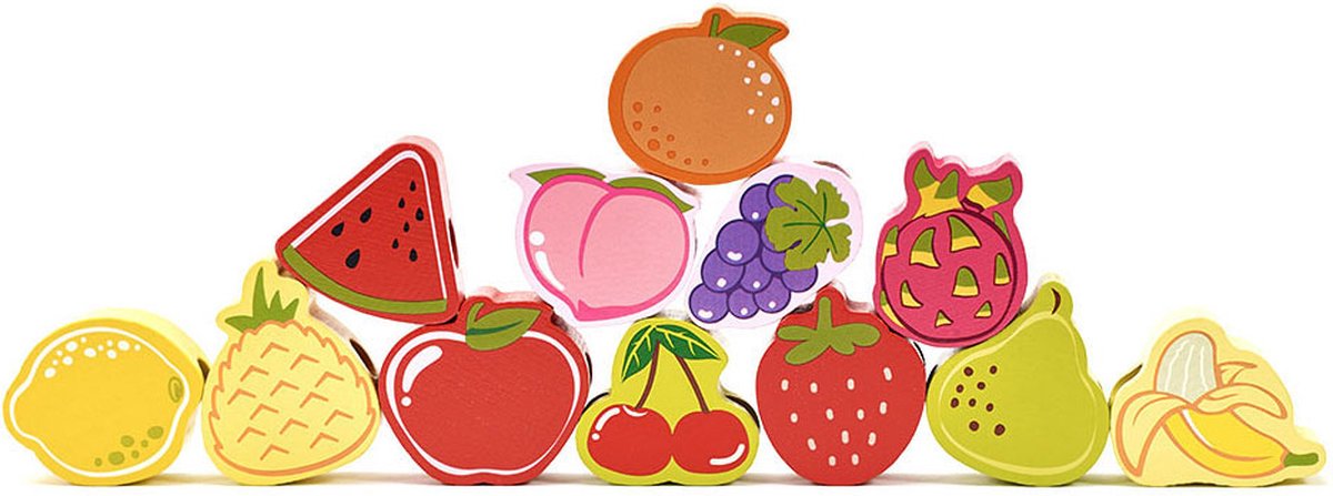 CLASSIC WORLD Houten Vulblokken Fruit 13 el.