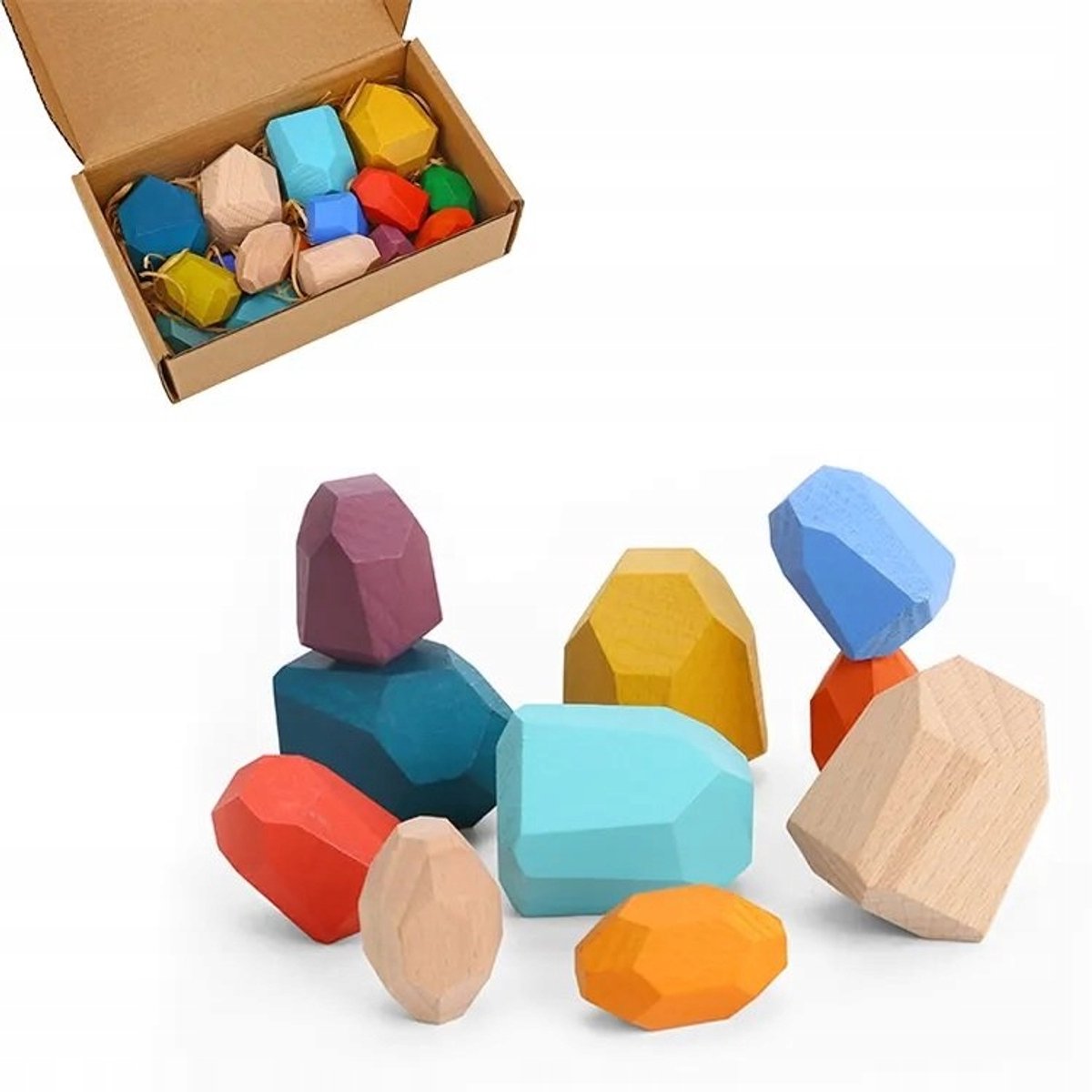 CLASSIC WORLD Houten zintuiglijke blokken Educatieve puzzel Dieren puzzel voor kinderen 4 st.