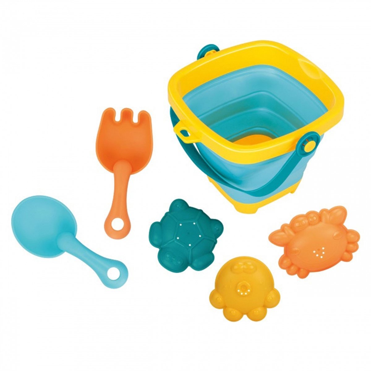 WOOPIE BABY – Opvouwbare Zandset met Emmer, Harkjes & Vormpjes – Blauw – Strand Speelgoed voor Kinderen