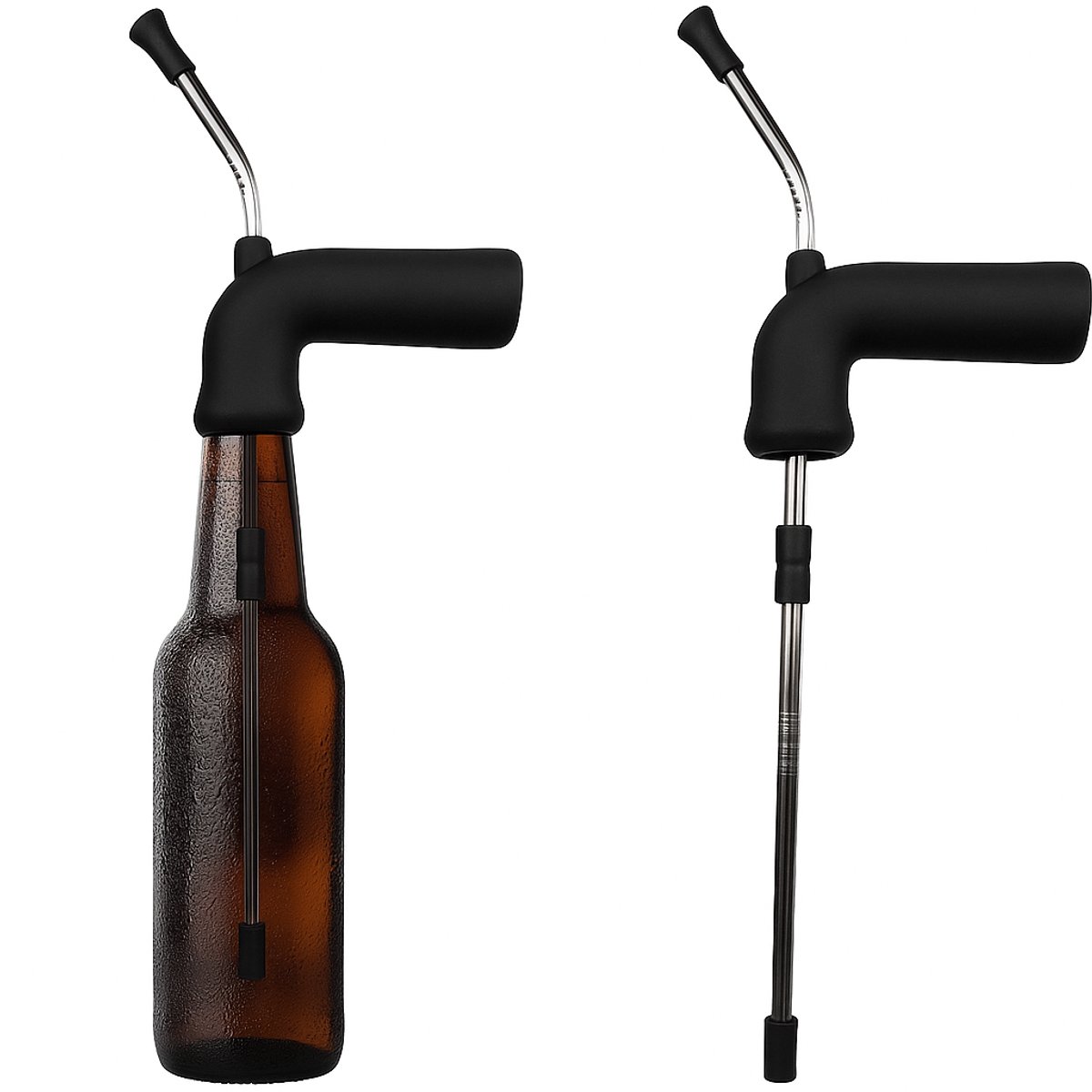 Bier Snorkel Zwart - Biersnorkel - Rietadt - Bierriet - Dispenser - BierBuis - Bierkanon - Bierspel - Feestpakket - Feest - Feest adtributen - Spieskanon - Bierpong - Dranktrechter - Drankspel- Bier Cadeau - Bier Accessoires - Bier Gadgets