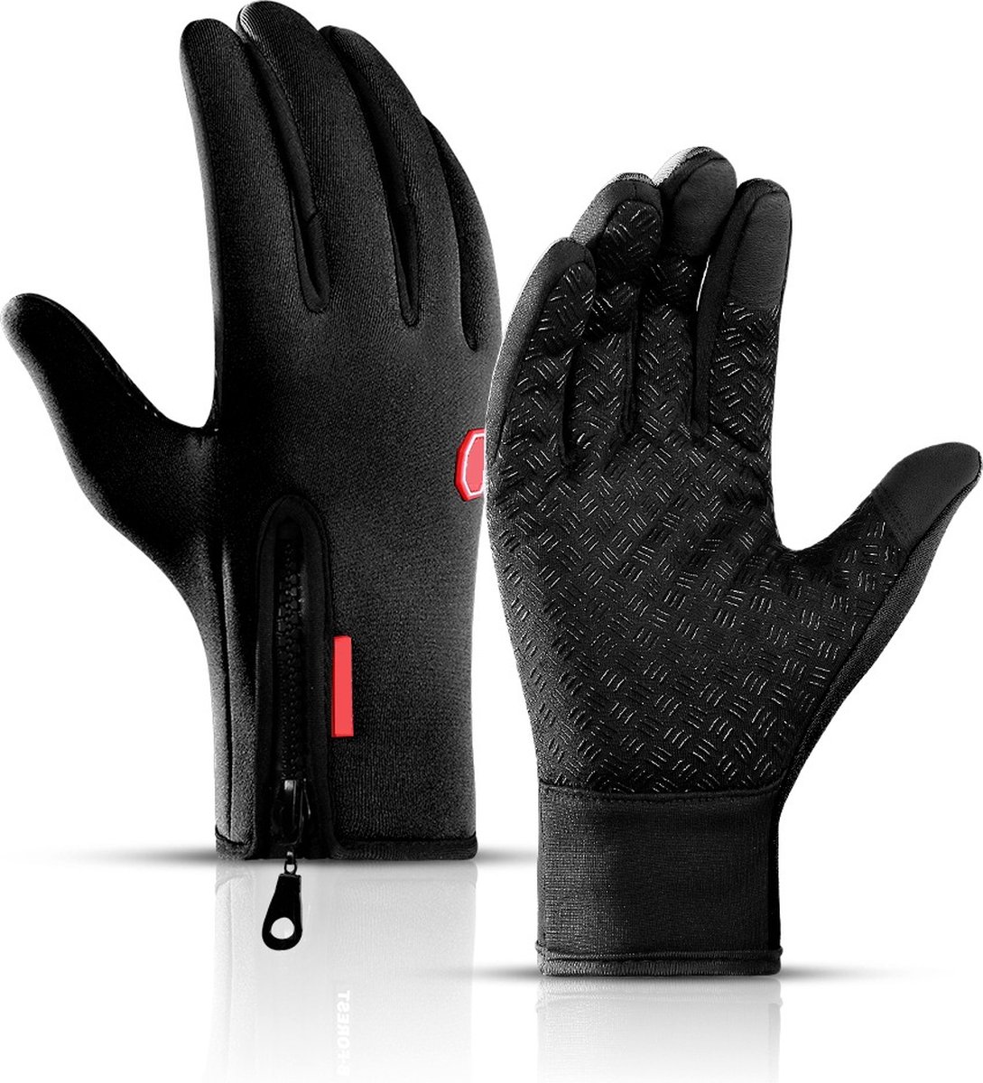 WVspecials Tech Fleece Handschoenen maat XL Betere model - Handschoenen - Waterdichte Touchscreen handschoenen - winter - Scooter / Fiets / Wandelen - Heren en Dames - Sport - Touchscreen -- Maat XL - Zwart - Black Friday - Sinterklaas - Kerst