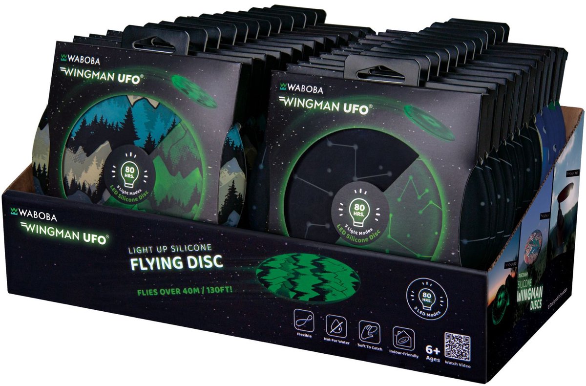 Waboba frisbee UFO met LED-licht - 6 inch - buitenspeelgoed.