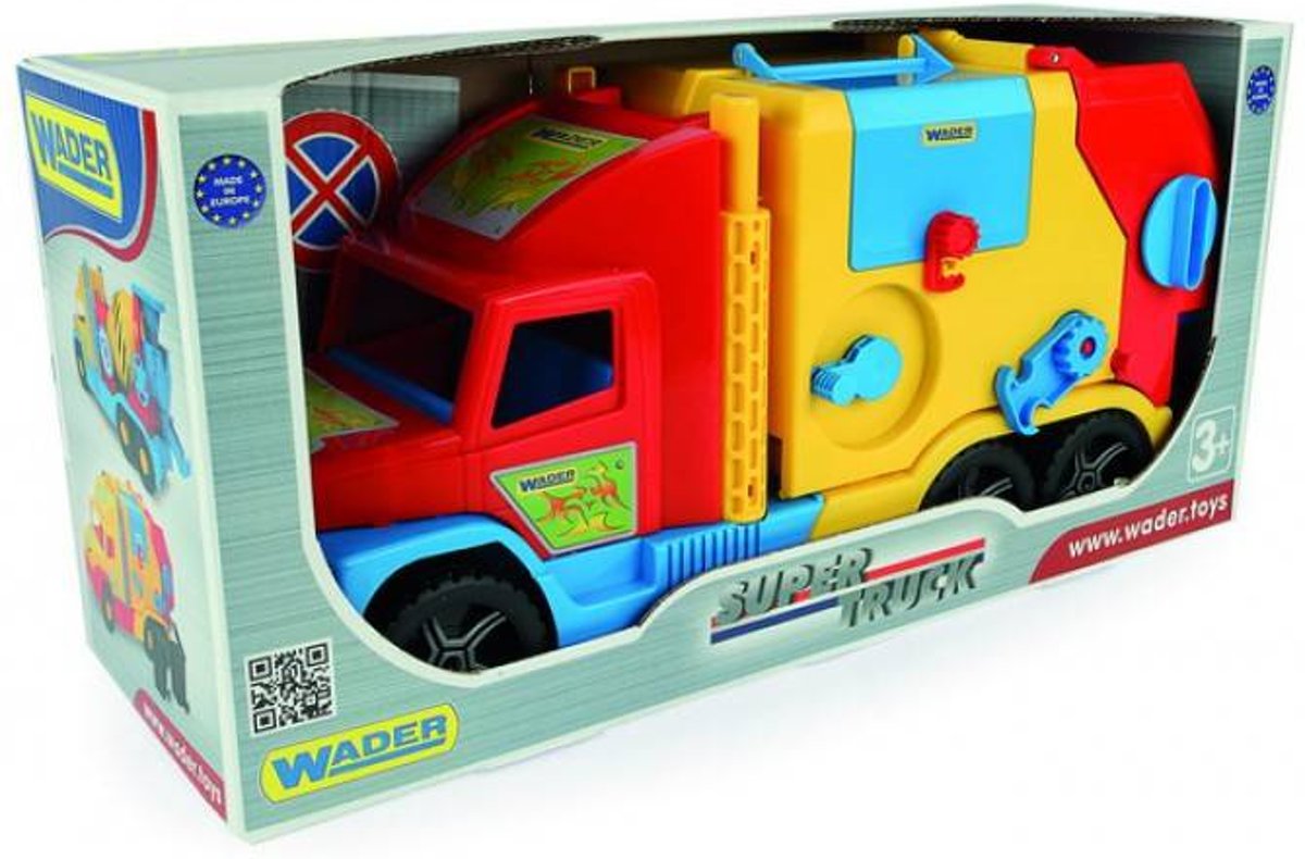 Super XXL Vuilniswagen met Vuilnisbak Afm. 54 x 29 x 26 Cm.