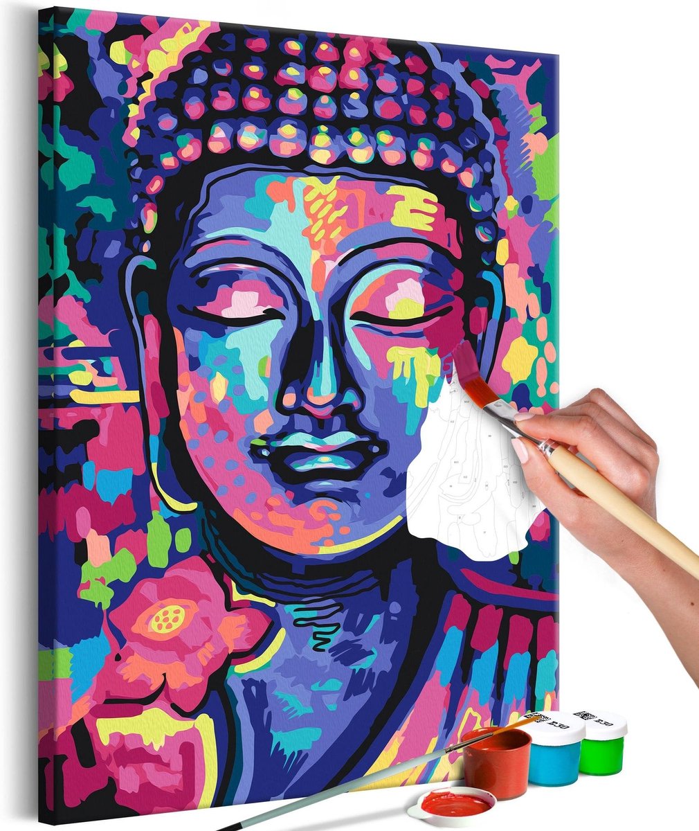 Doe-het-zelf op canvas schilderen - Buddhas Crazy Colors