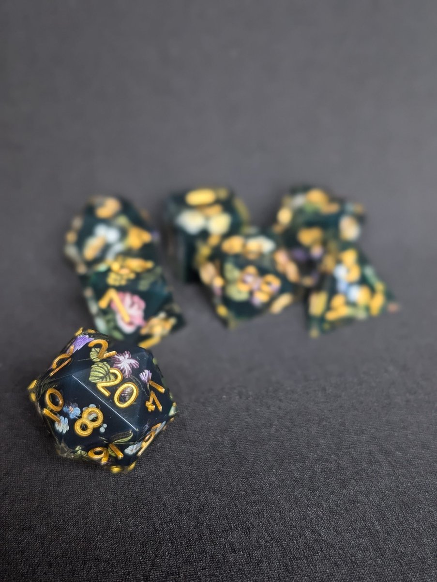 Botanical Serenity DnD Dice - Dungeons & Dragons - Dice Set