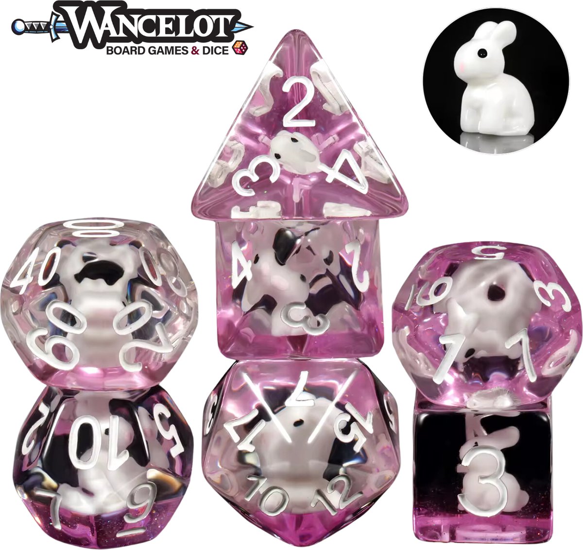 Captured Wonders - Rabbit DnD Dice - Dungeons & Dragons - Dice Set