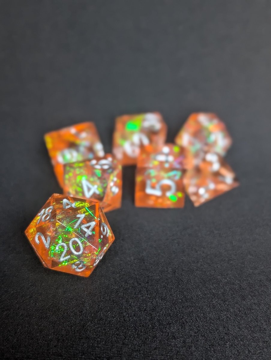 FoilForged - Sunkissed Peach DnD Dice - Dungeons & Dragons - Dice Set