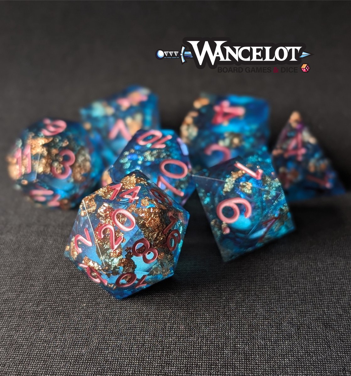 Gilded Waters - Pink DnD Dice - Dungeons & Dragons - Dice Set