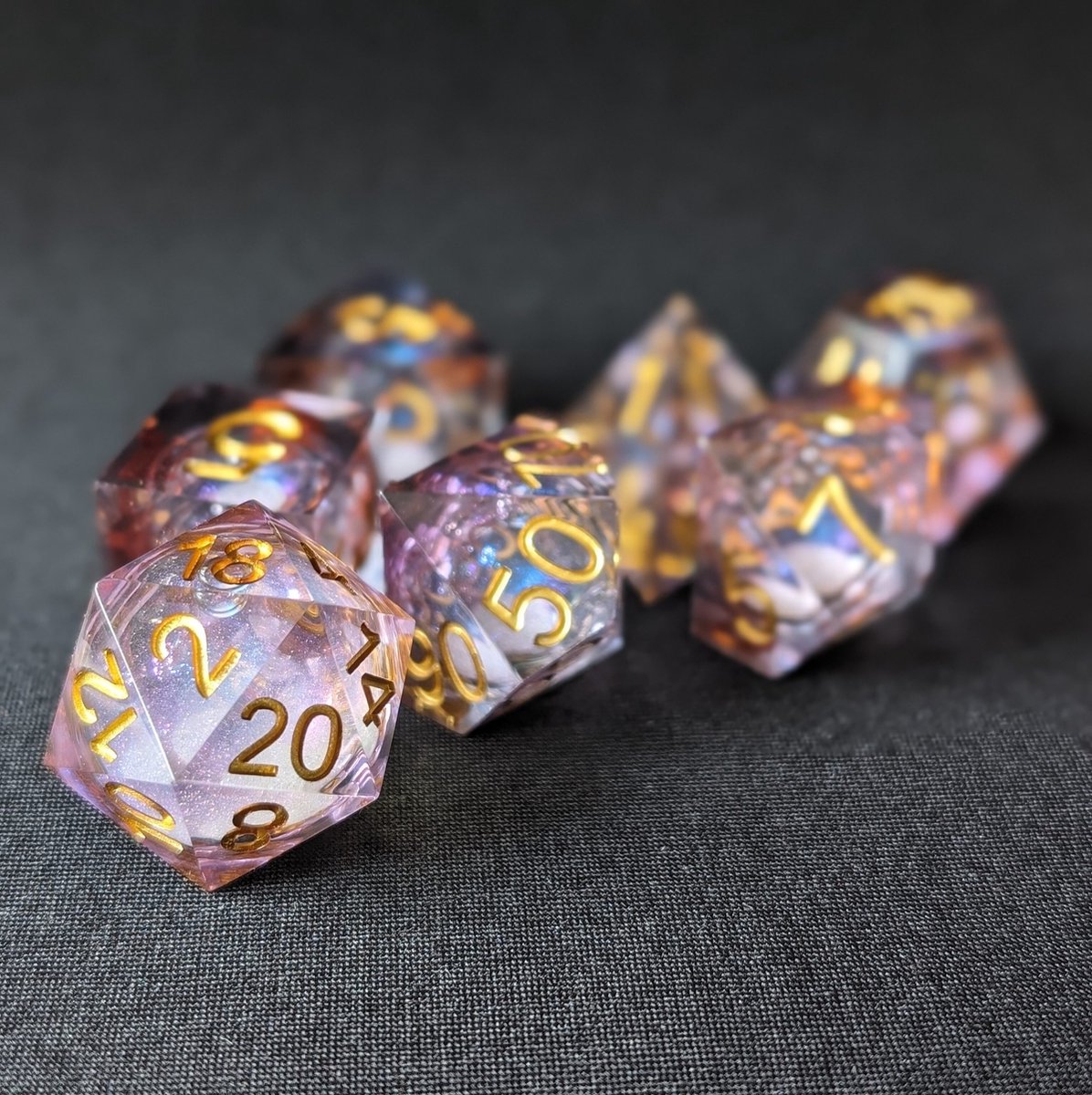 Lilys Charm DnD Dice - Dungeons & Dragons - Dice Set