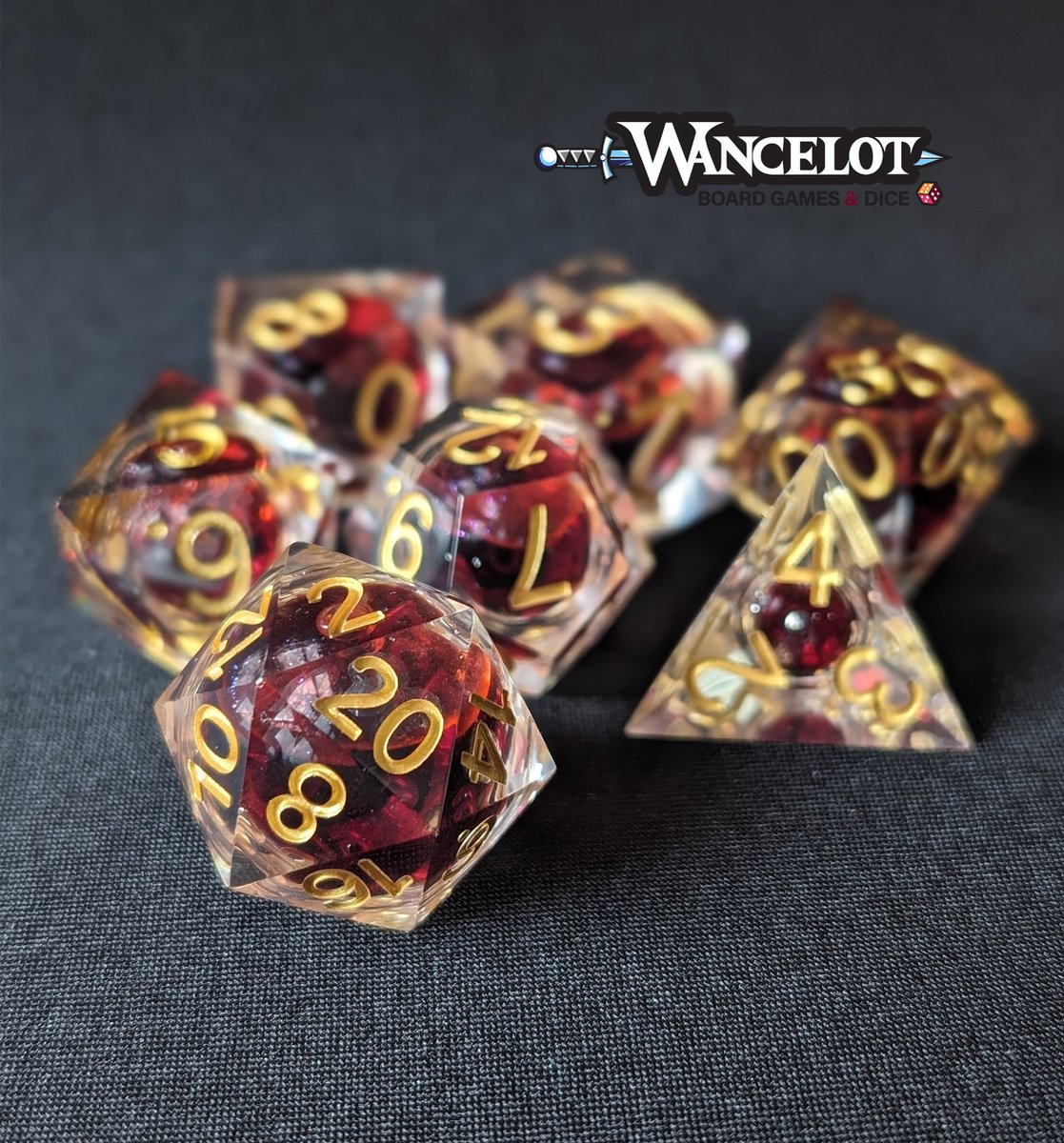 Vampires Kiss - Gold DnD Dice - Dungeons & Dragons - Dice Set