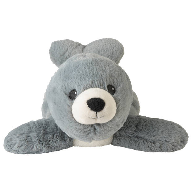   Warmte/magnetron opwarm knuffel - Zeehond - grijs - 37 cm - pittenzak - Opwarmknuffels