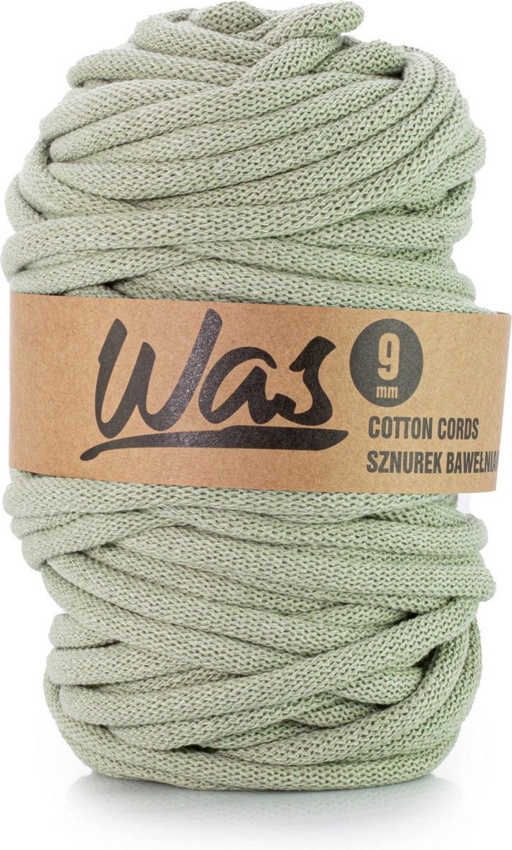 Was - Touw - katoenen - koord - Katoenkoord - macramé - 9 mm x 50 m - olijfgroen