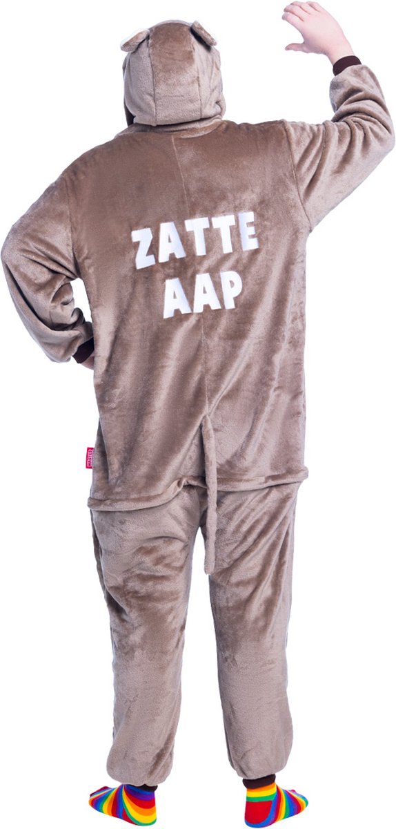 Apen onesie - dieren onesie - verkleedkleding - carnavalskleding - Carnaval kostuum - dames - heren – volwassenen – Zatte aap - maat XS/S