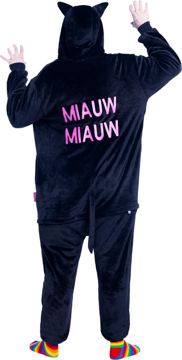Katten onesie - dieren onesie - verkleedkleding - carnavalskleding - Carnaval kostuum - dames - heren – volwassenen - Miauw Miauw - Maat XS/S