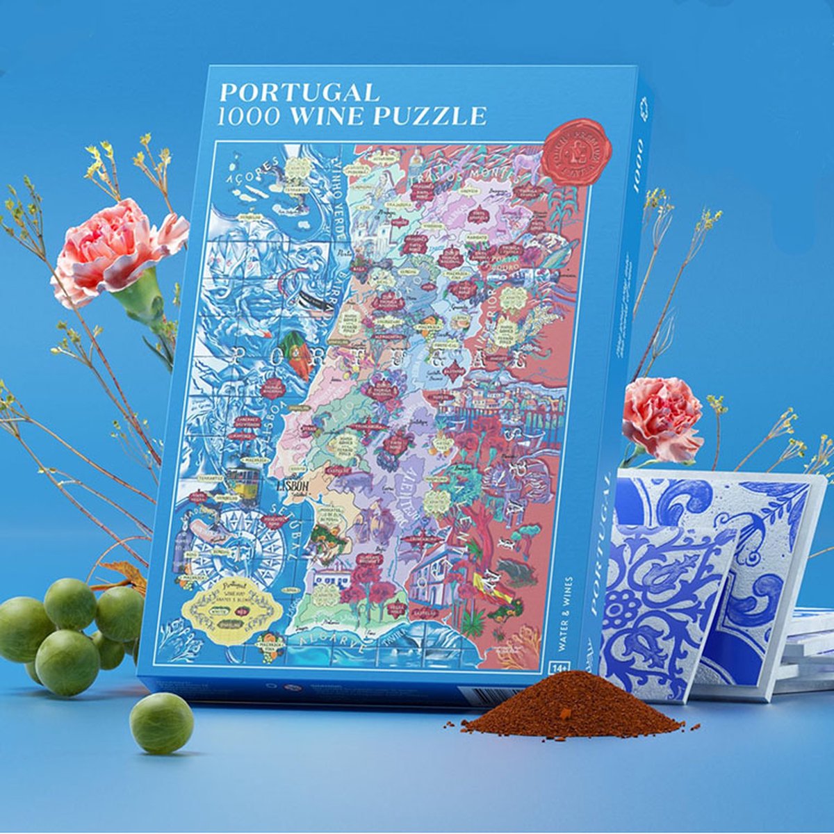 Puzzel Portugal wijn - wijnkaart Portugese wijngebieden - legpuzzel - 1000 stukjes