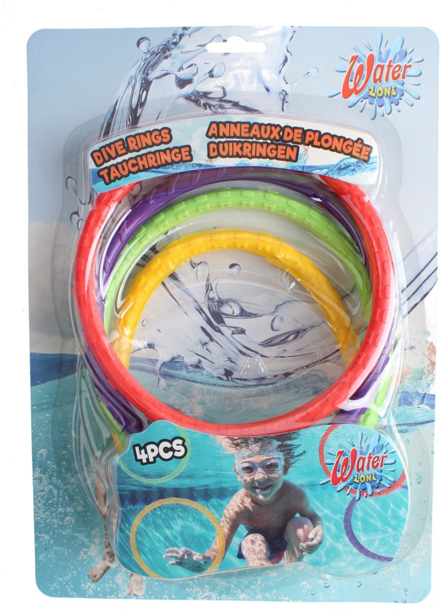 Water Zone Duikringen Junior 15 Cm 4 Stuks Multicolor