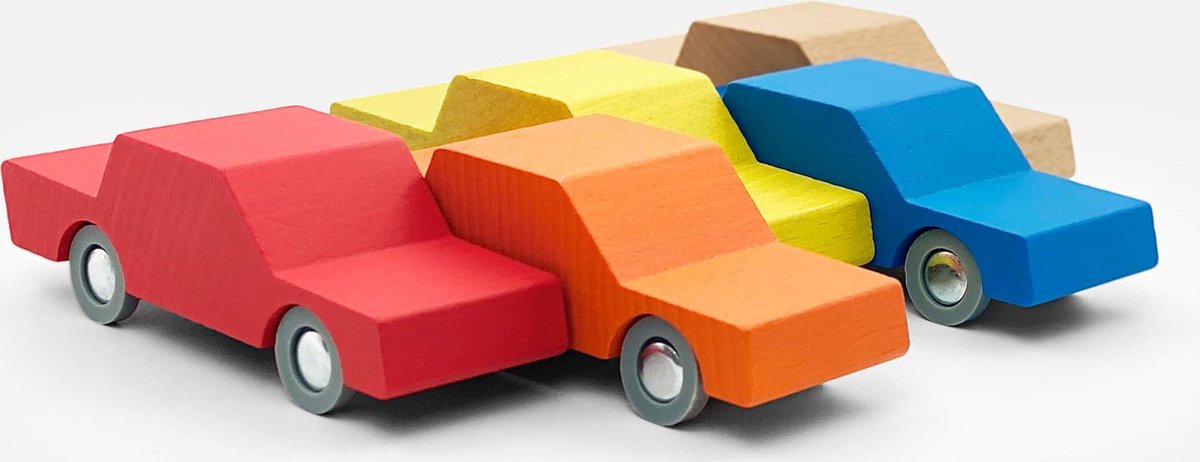 waytoplay heen&weer auto - yellow (geel gekleurd hout)