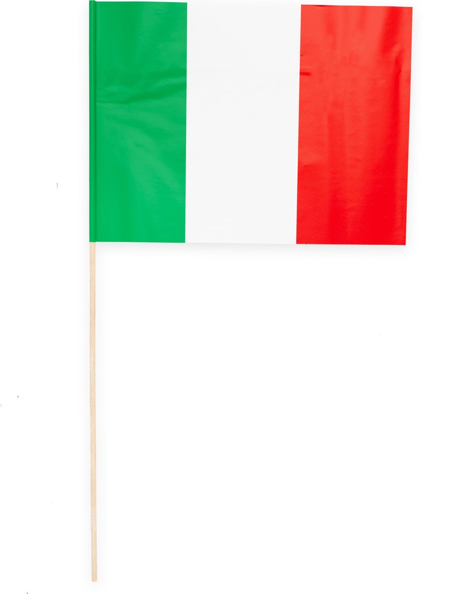 10 Papieren zwaai vlaggen 20 x 30 centimter Italië