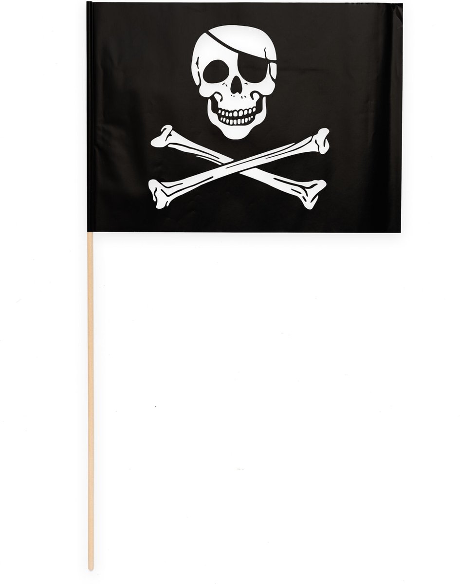 10 Papieren zwaai vlaggen 20 x 30 centimter Piraat