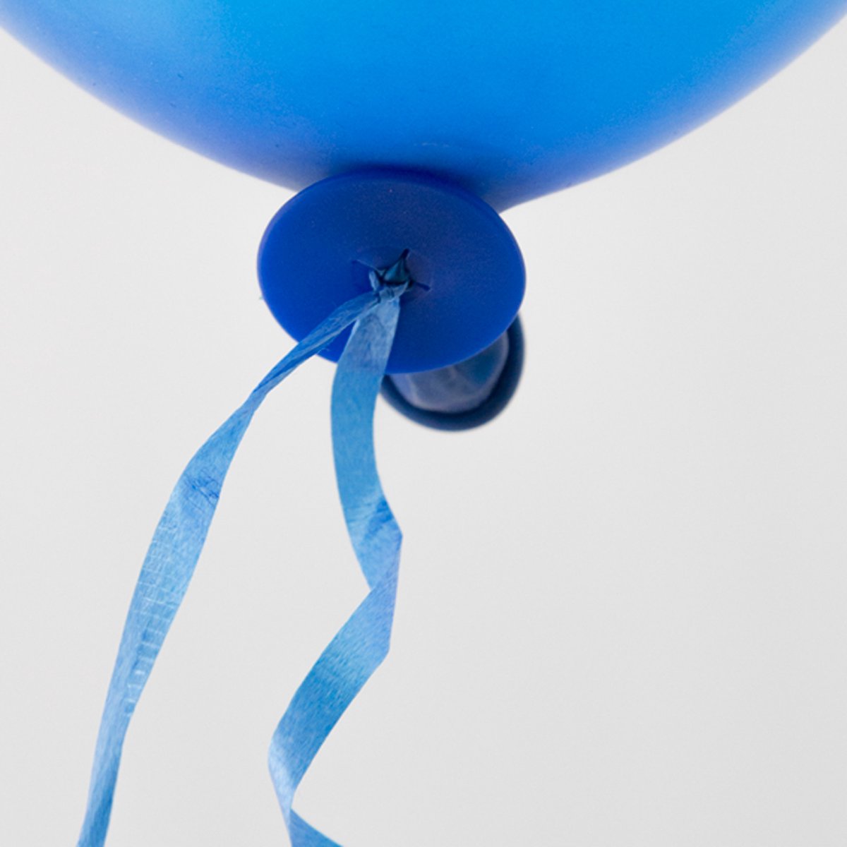 100x Automatische ballon snel sluiter met lint Blauw - Ballonnen Feest Knopen