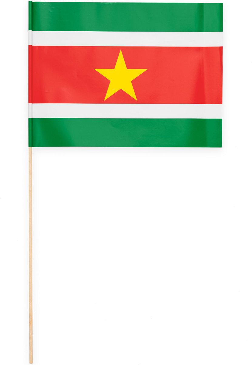 20 Papieren zwaai vlaggen 20 x 30 centimter Suriname