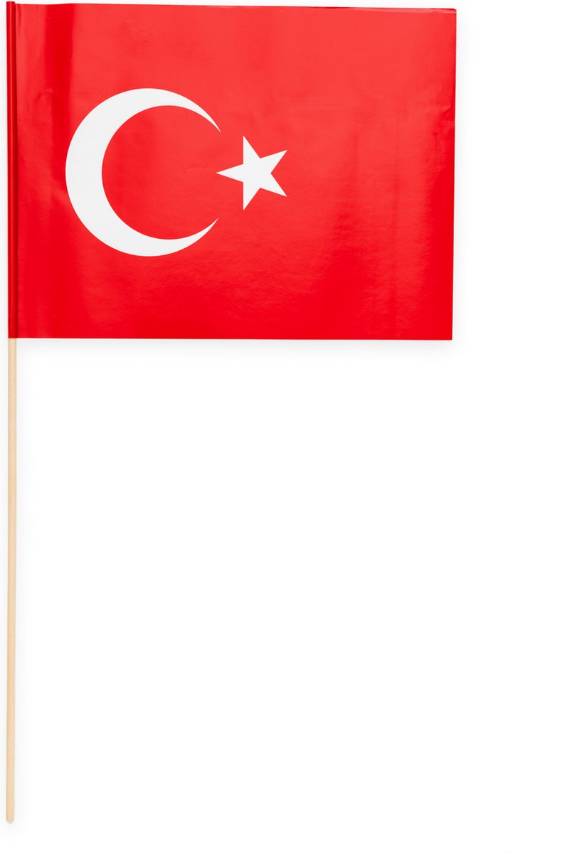 20 Papieren zwaai vlaggen 20 x 30 centimter Turkije