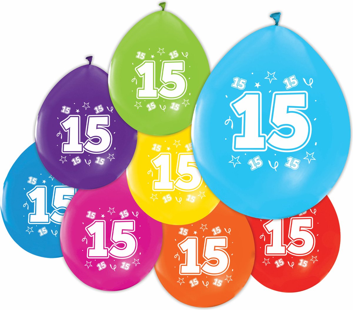 24 Ballonnen 12″ 2 Zijdig bedrukt 15 jaar - Versiering Slinger Feestdecoratie Decoratie Verjaardag Jubileum Ballon Feest