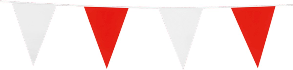 2x Vlaggenlijn Rood / Wit 10 meter - Vlaggenlijn Vlag Vlaglijn Festival Feest Party Feest Thema