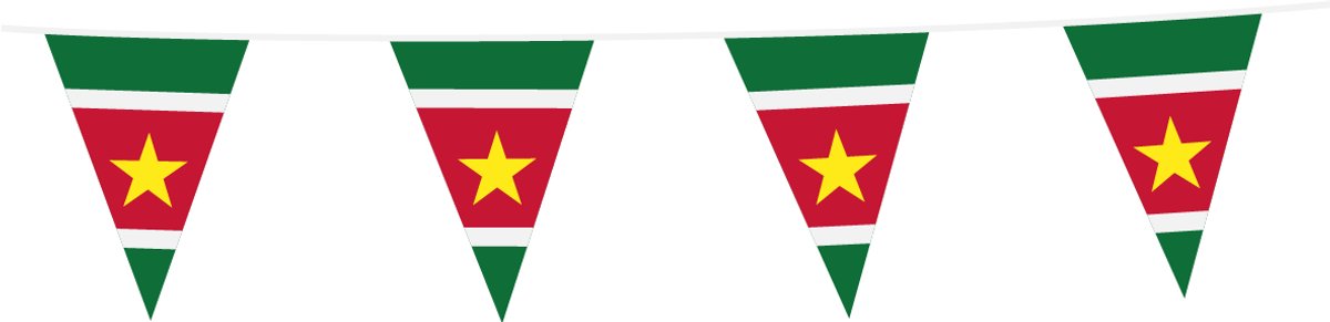 2x Vlaggenlijn Suriname 10 Meter - Voetbal EK WK Landen Land Feest Versiering Decoratie