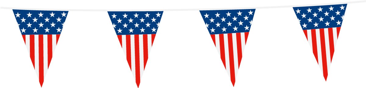 2x Vlaggenlijn USA 10 Meter - Voetbal EK WK Landen Land Feest Versiering Decoratie