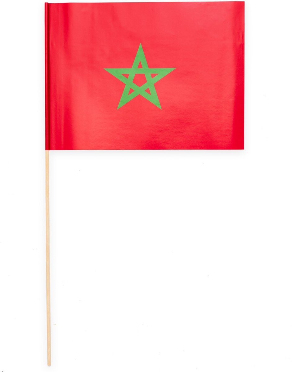 30 Papieren zwaai vlaggen 20 x 30 centimter Marokko