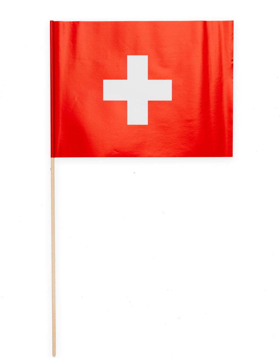 30 Papieren zwaai vlaggen 20 x 30 centimter Zwitserland