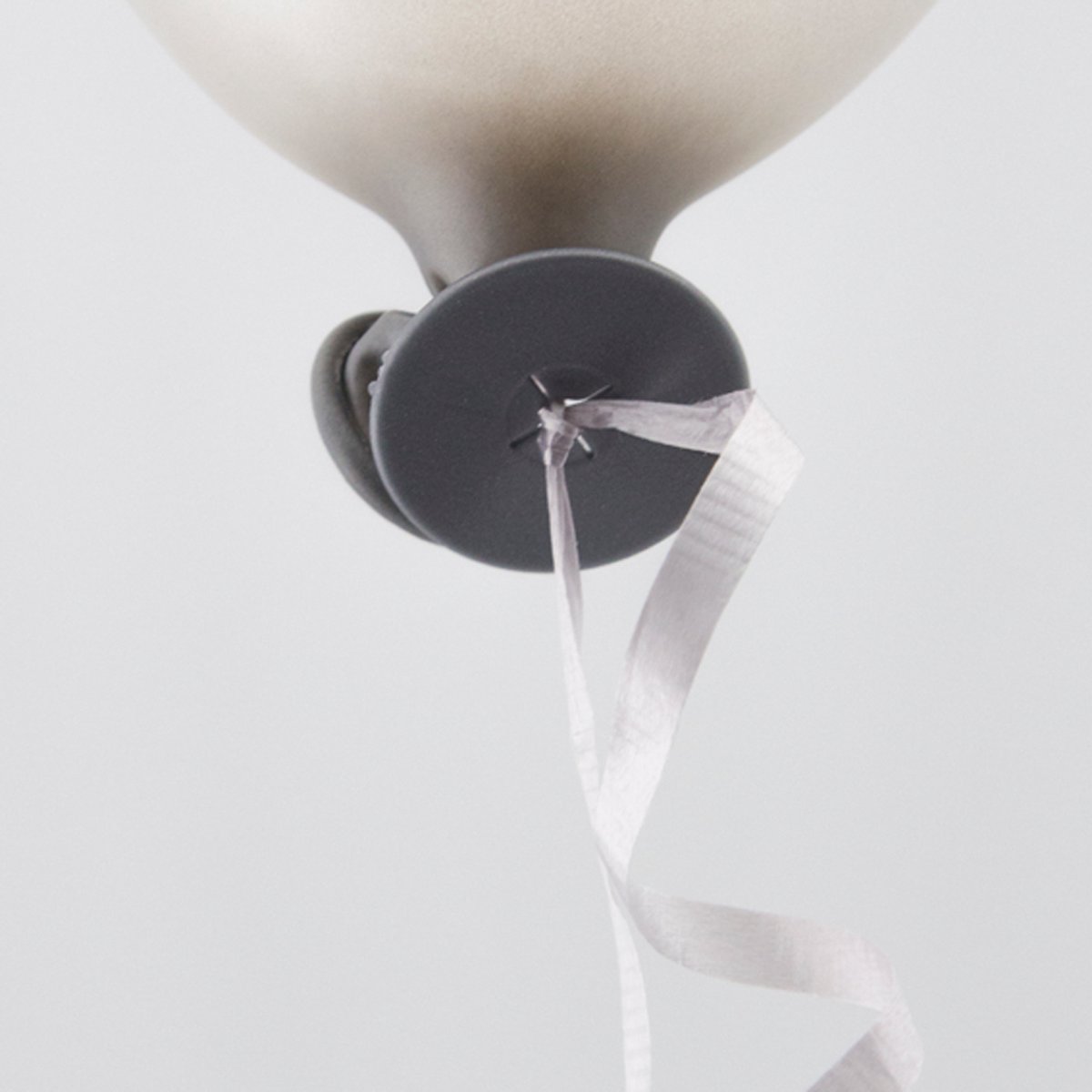 300x Automatische ballon snel sluiter met lint Zilver - Ballonnen Feest Knopen