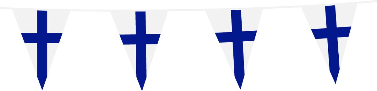 3x Vlaggenlijn Finland 10 Meter - Voetbal EK WK Landen Feest Versiering Decoratie