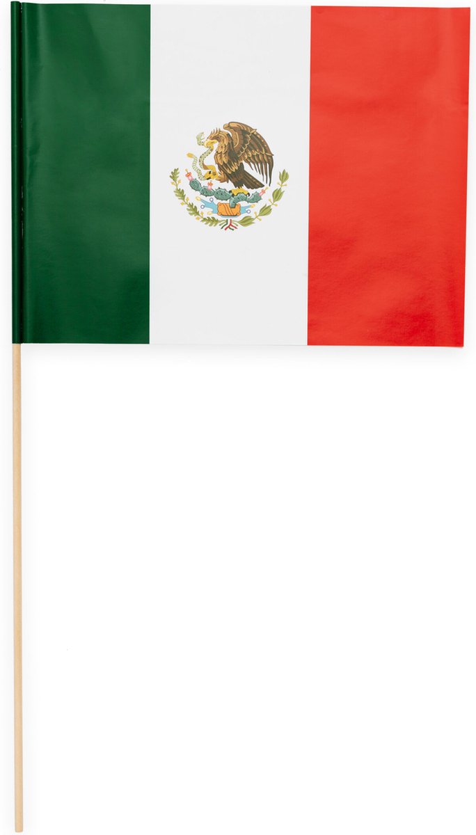 40 Papieren zwaai vlaggen 20 x 30 centimter Mexico